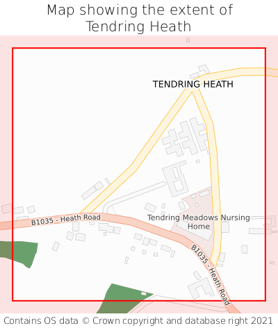 Map showing extent of Tendring Heath as bounding box