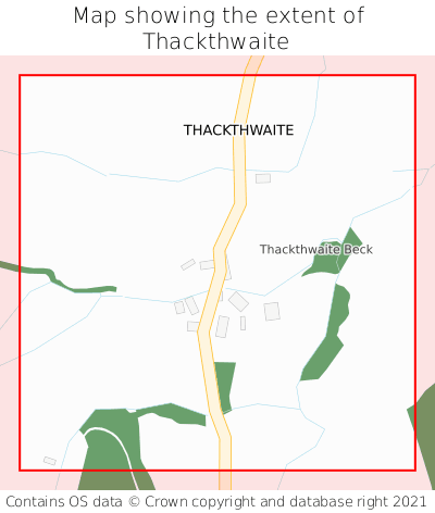 Map showing extent of Thackthwaite as bounding box