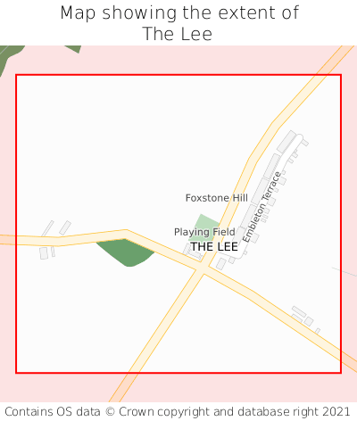 Map showing extent of The Lee as bounding box