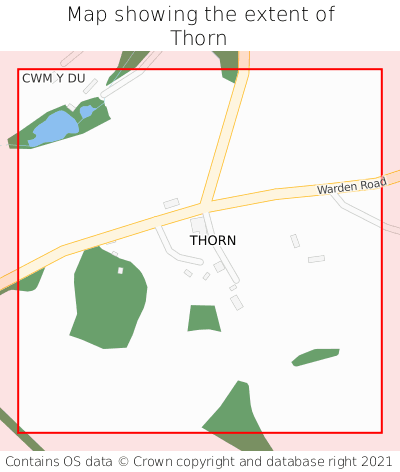 Map showing extent of Thorn as bounding box