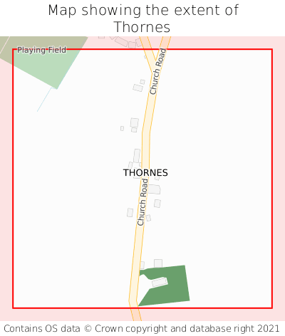 Map showing extent of Thornes as bounding box