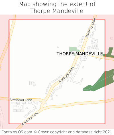 Map showing extent of Thorpe Mandeville as bounding box