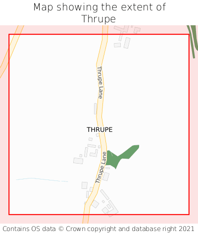 Map showing extent of Thrupe as bounding box