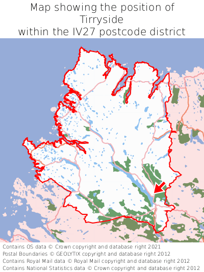 Map showing location of Tirryside within IV27