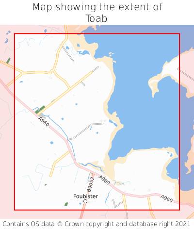 Map showing extent of Toab as bounding box