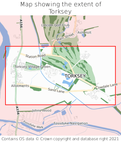 Map showing extent of Torksey as bounding box