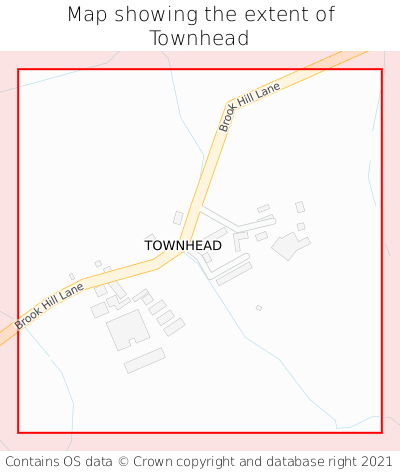 Map showing extent of Townhead as bounding box