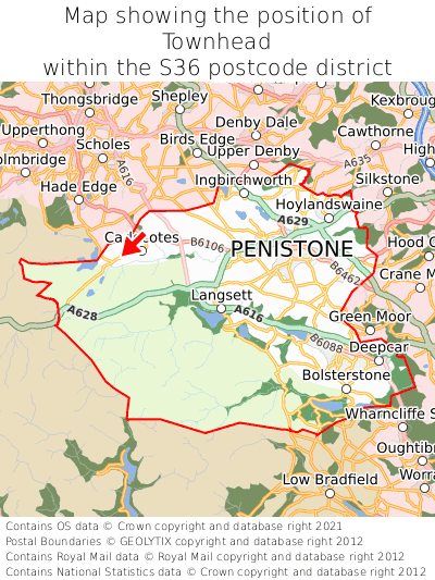 Map showing location of Townhead within S36