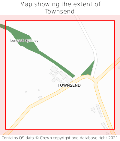 Map showing extent of Townsend as bounding box