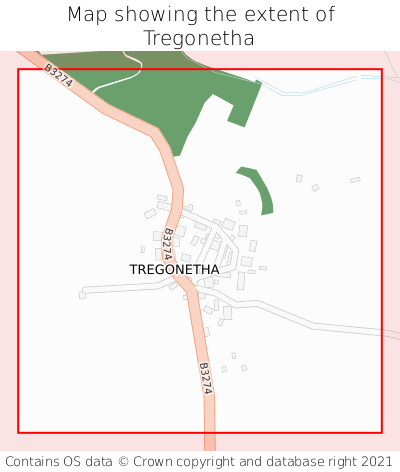 Map showing extent of Tregonetha as bounding box