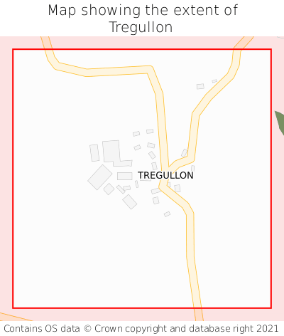 Map showing extent of Tregullon as bounding box