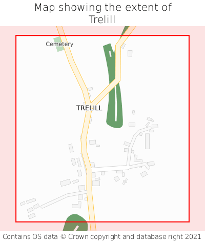 Map showing extent of Trelill as bounding box