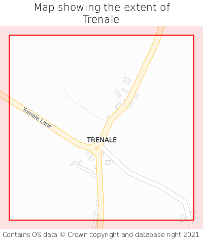 Map showing extent of Trenale as bounding box