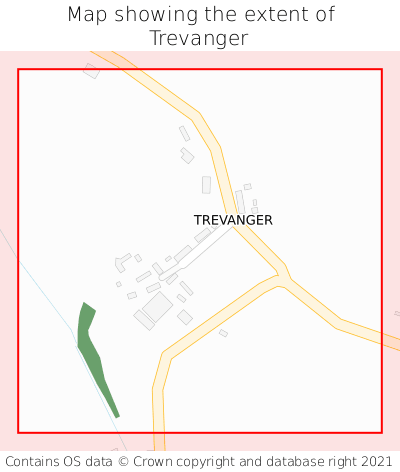 Map showing extent of Trevanger as bounding box