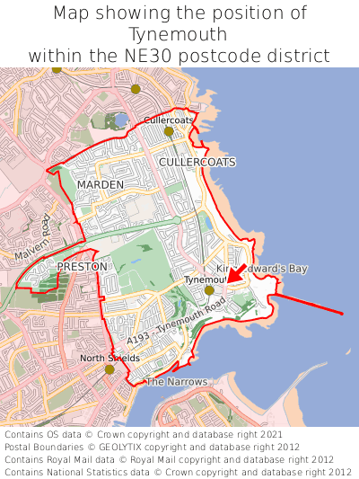 Tynemouth Map Position In Ne30 000001 