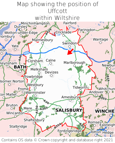 Map showing location of Uffcott within Wiltshire