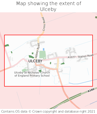 Map showing extent of Ulceby as bounding box