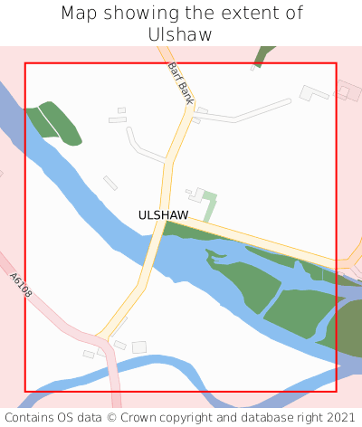 Map showing extent of Ulshaw as bounding box