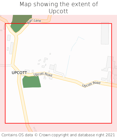 Map showing extent of Upcott as bounding box