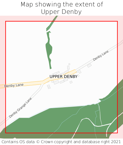 Map showing extent of Upper Denby as bounding box