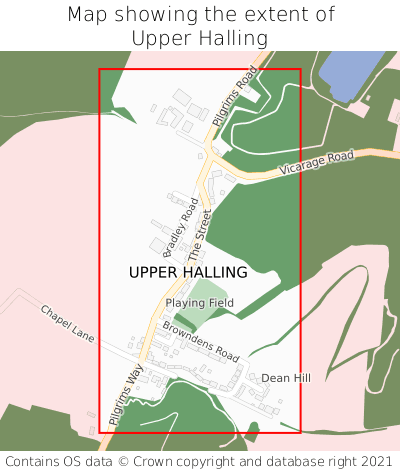 Map showing extent of Upper Halling as bounding box