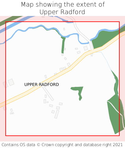 Map showing extent of Upper Radford as bounding box