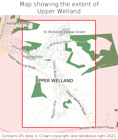 Map showing extent of Upper Welland as bounding box