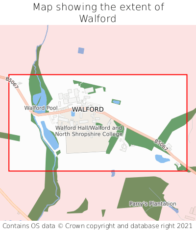 Map showing extent of Walford as bounding box