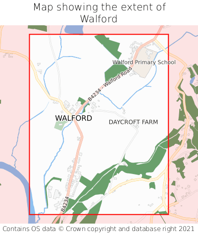 Map showing extent of Walford as bounding box