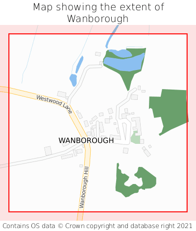 Map showing extent of Wanborough as bounding box