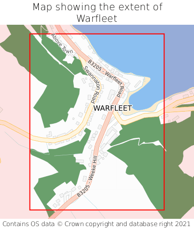 Map showing extent of Warfleet as bounding box