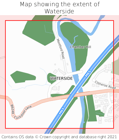 Map showing extent of Waterside as bounding box