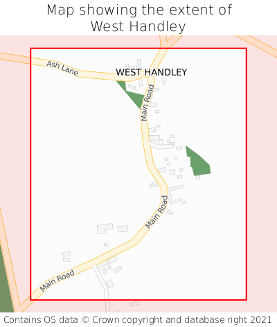 Map showing extent of West Handley as bounding box