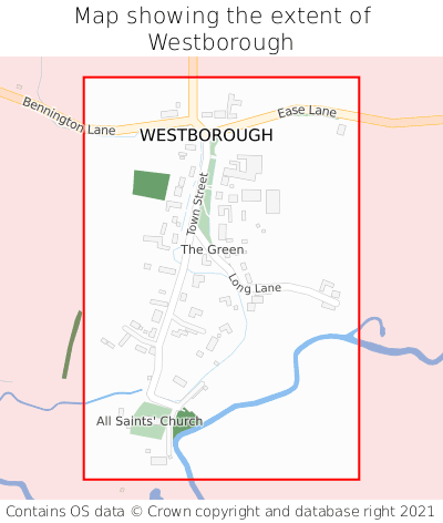 Map showing extent of Westborough as bounding box