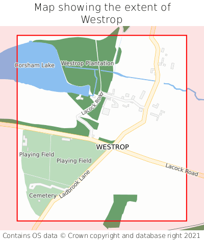 Map showing extent of Westrop as bounding box