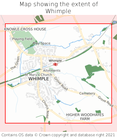 Map showing extent of Whimple as bounding box