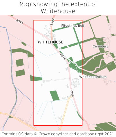 Map showing extent of Whitehouse as bounding box