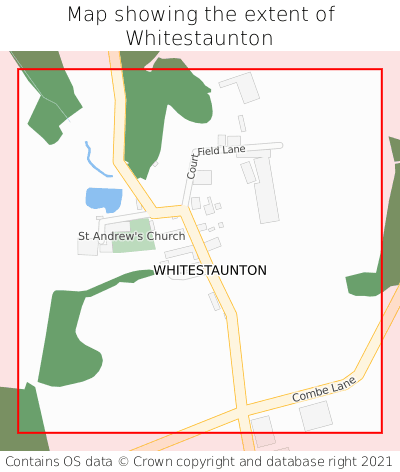 Map showing extent of Whitestaunton as bounding box