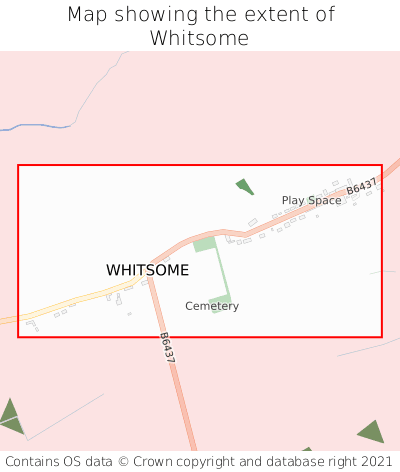 Map showing extent of Whitsome as bounding box