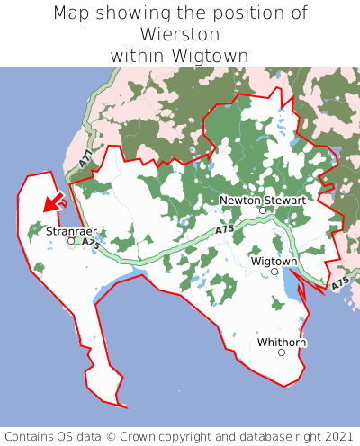 Map showing location of Wierston within Wigtown