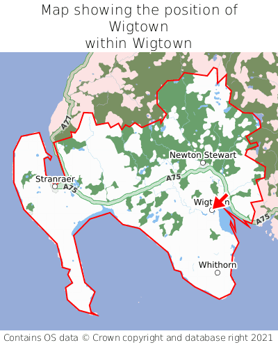 Map showing location of Wigtown within Wigtown