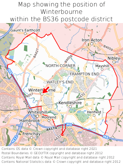Winterbourne Map Position In Bs36 000001 