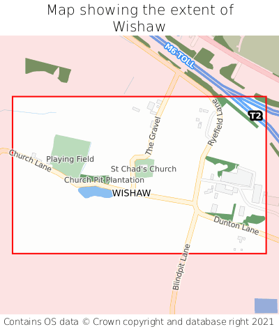 Map showing extent of Wishaw as bounding box