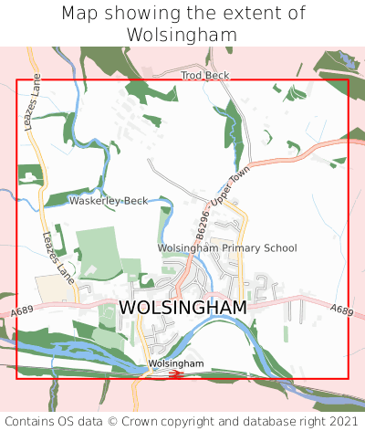 Map showing extent of Wolsingham as bounding box