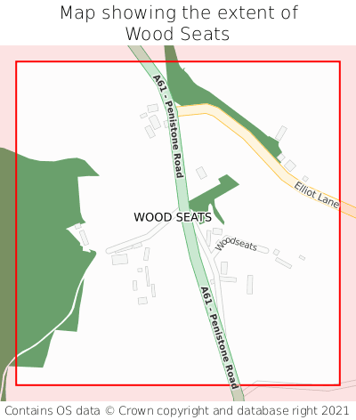 Map showing extent of Wood Seats as bounding box