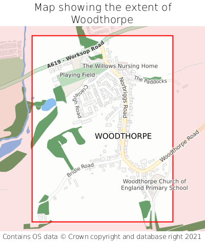 Map showing extent of Woodthorpe as bounding box