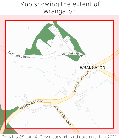 Map showing extent of Wrangaton as bounding box