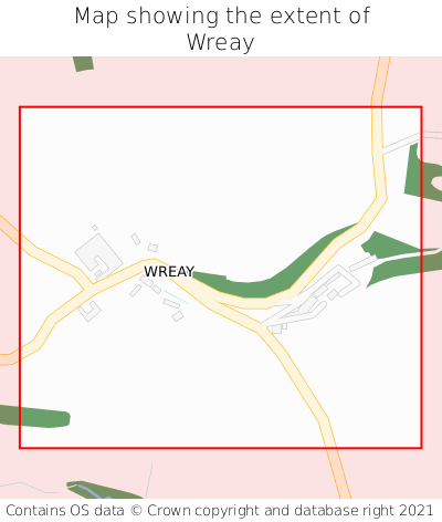 Map showing extent of Wreay as bounding box