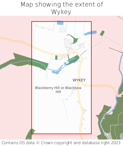 Map showing extent of Wykey as bounding box