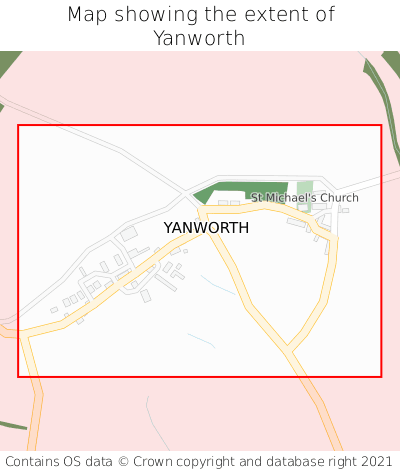 Map showing extent of Yanworth as bounding box